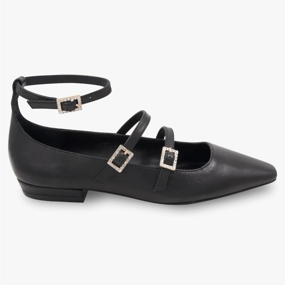 Bcbgmaxazria Black Multi-Strap Flats